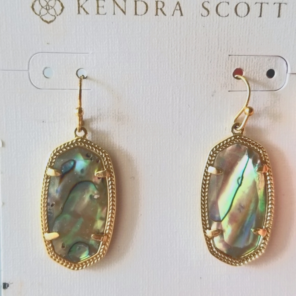 Dani Gold Drop Earrings In Abalone Shell